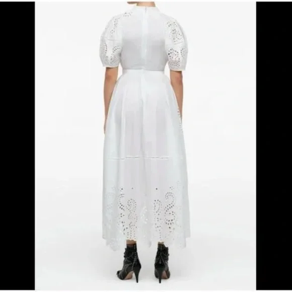 ZARA NWT LIMITED EDITION EMBROIDERED POPLIN DRESS OYSTER WHITE SIZE S